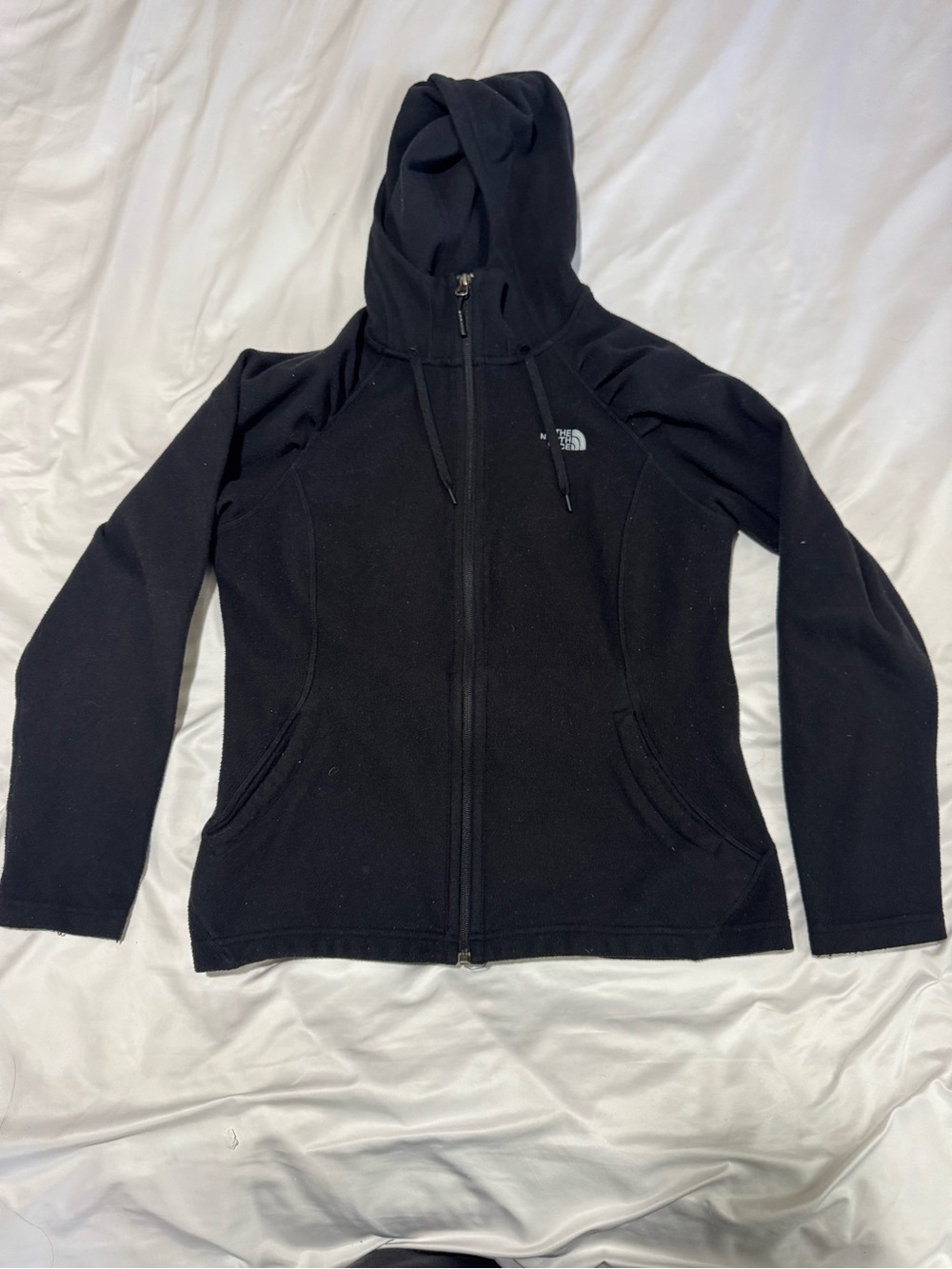 The North Face Women's Black Hooded Zip-Up Fleece Jacket